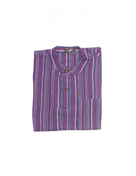 3 Camisa h algodon rayas mangas cortas