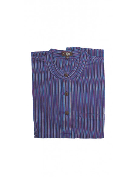 4 Camisa h algodon rayas mangas cortas