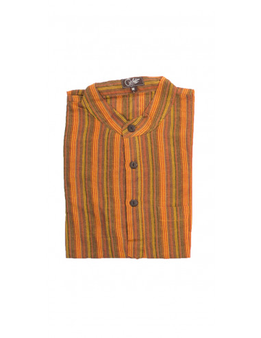 5 Camisa h algodon rayas mangas cortas