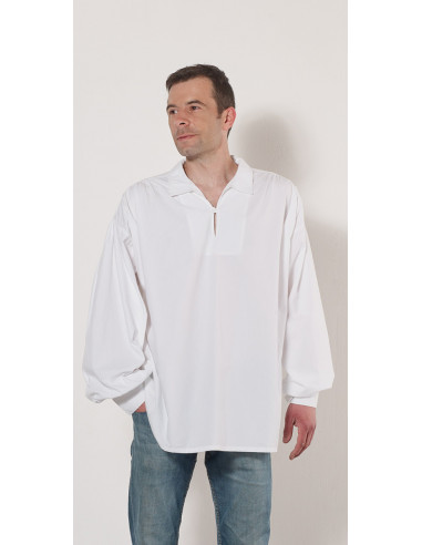 1 Camisa h algodon popeline Blanco con cuello