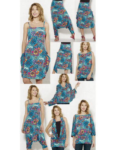 Mono 9 en 1 malla 96% poliester 4% elastano estampado tiare