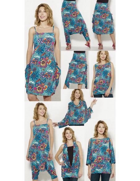 Mono 9 en 1 malla 96% poliester 4% elastano estampado tiare