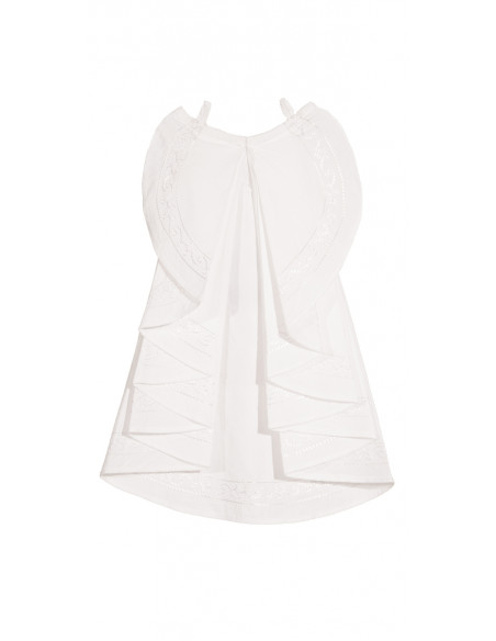 1 Jabot algodon popeline Blancoo