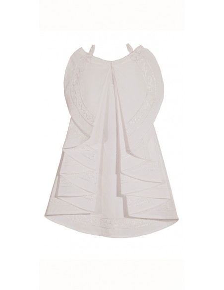 2 Jabot algodon popeline Blancoo