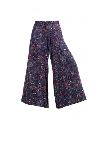 Pantalón ancho de lino viscosa