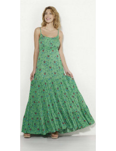 1 Vestido largo viscosa tirantes estampado antika