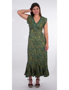 1 Vestido largo poliester mangas sari