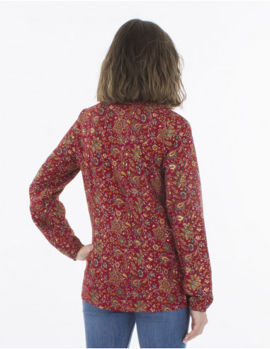 Blusa poliester abotonada estampado golden india