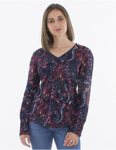 Blusa polyester estampado lys