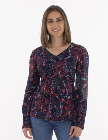 Blusa polyester estampado lys