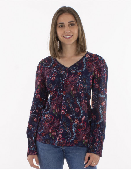 Blusa polyester estampado lys