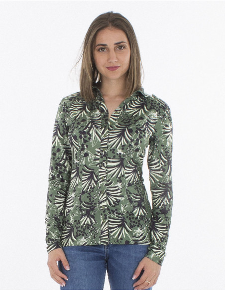 Blusa malla 95% poliester 5% elastano abotonada estampado zoo