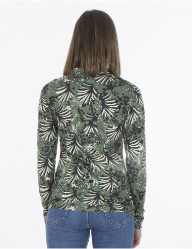 Blusa malla 95% poliester 5% elastano abotonada...