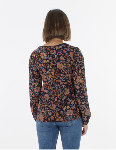Blusa poliester estampado noche