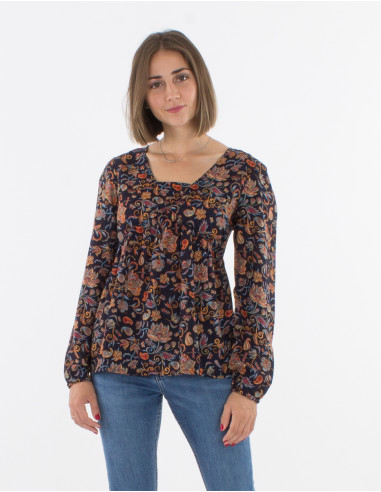Blusa poliester estampado noche