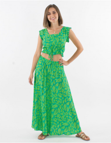 Top viscosa sin mangas estampado banana