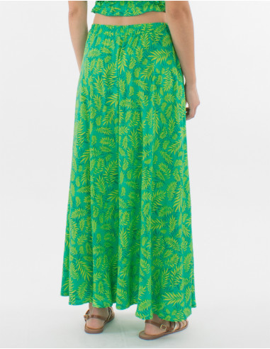 Falda larga viscosa estampado banana
