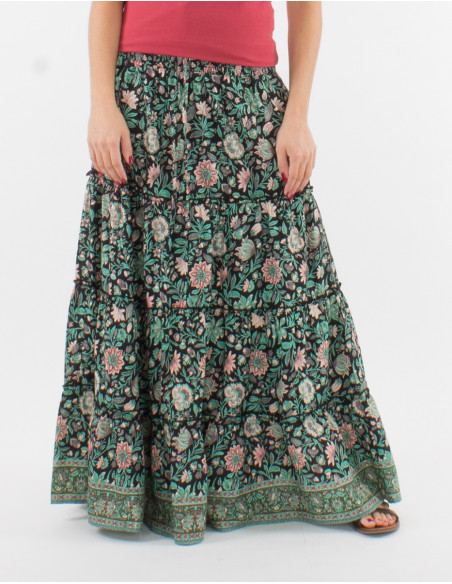 Falda larga algodon estampado bagdad