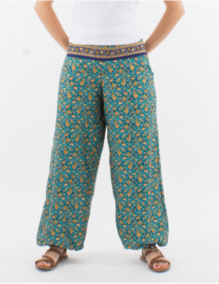 Pantalon poliester  cintura  sari dorado