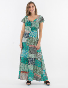 Vestido viscosa con botones...