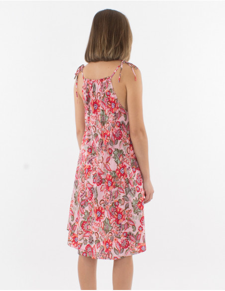 Vestido viscosa tirantes estampado seychelles