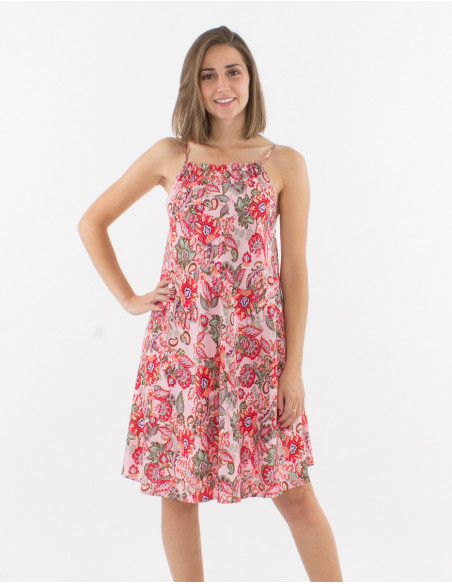 Vestido viscosa tirantes estampado seychelles