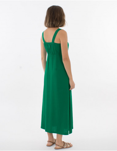 Vestido largo 54% lino 46% viscosa tirantes