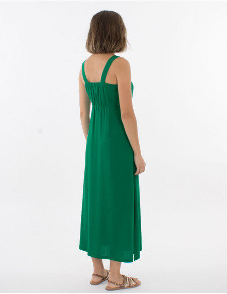 Vestido largo 54% lino 46% viscosa tirantes