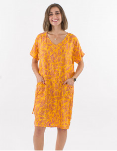 Vestido viscosa mangas...