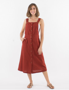 Vestido largo 91% algodon...