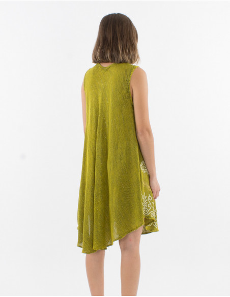 Vestido 95% viscosa crepe 5% hilo metalizado paraguas