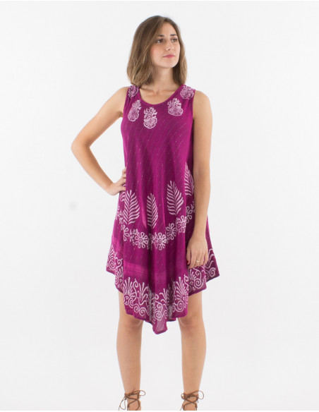 Vestido 95% viscosa crepe 5% hilo metalizado paraguas