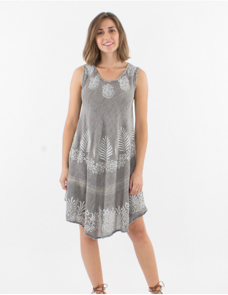 Vestido 95% viscosa crepe 5% hilo metalizado paraguas