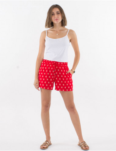 Pantalon corto viscosa estampado islandia