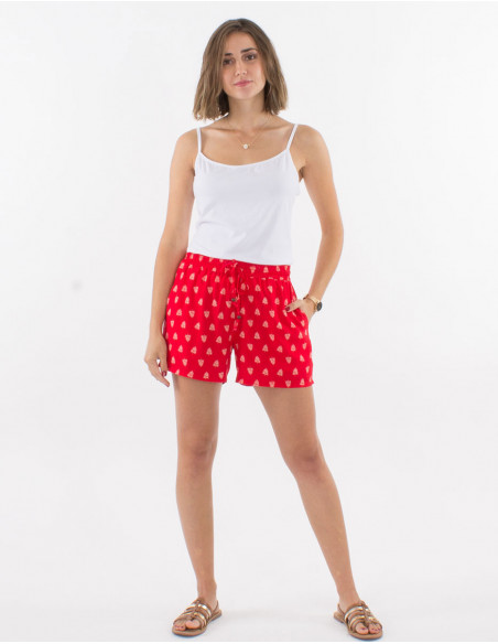 Pantalon corto viscosa estampado islandia