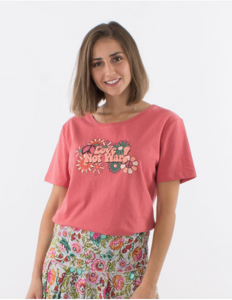 Camiseta algodon mangas cortas estampado not war