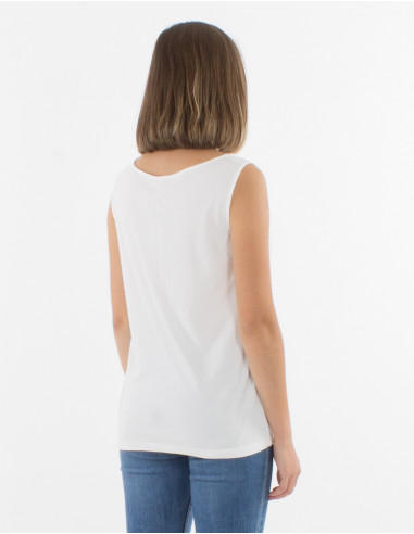 Camiseta algodon sin mangas estampado palm