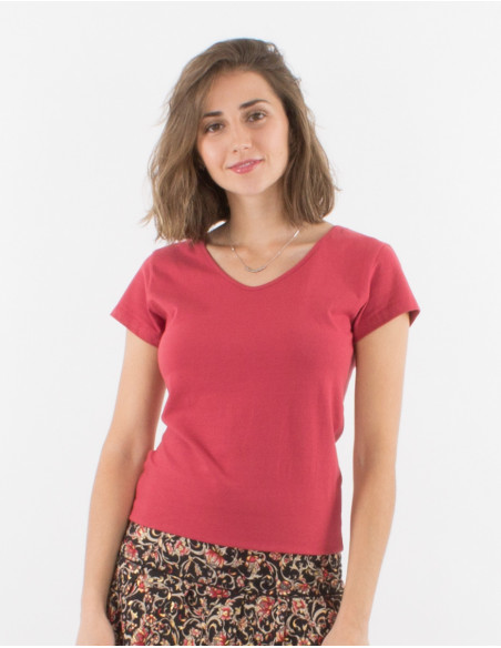 Camiseta 95% algodon 5% elastano mangas cortas lisa