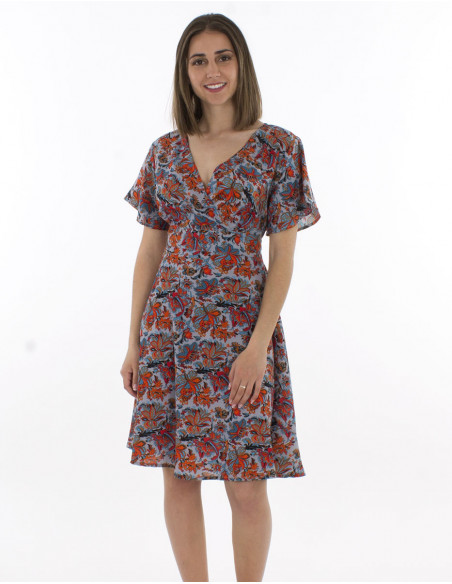 Vestido de poliéster cache coeur