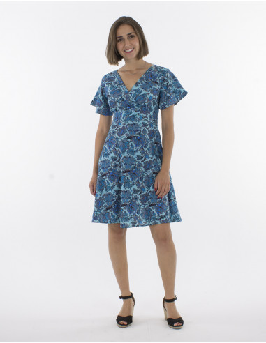 Vestido de poliéster cache coeur