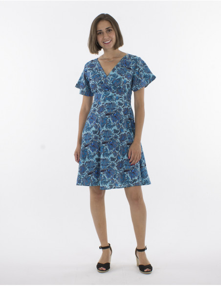 Vestido de poliéster cache coeur