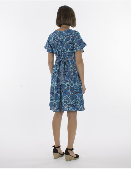 Vestido de poliéster cache coeur