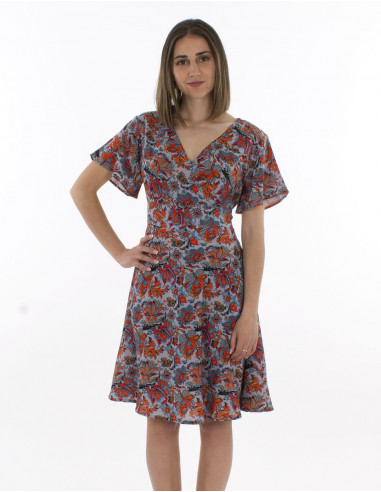 Vestido de poliéster cache coeur