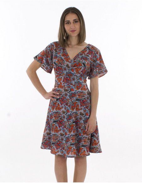 Vestido de poliéster cache coeur