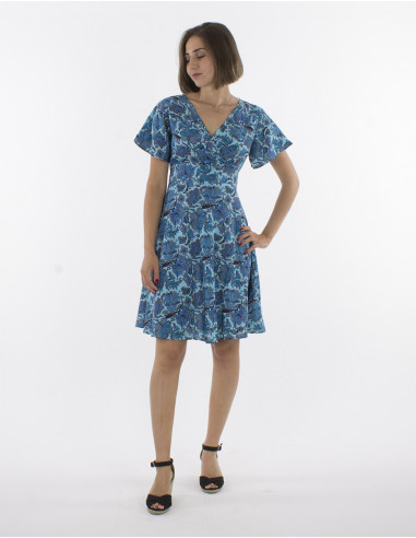 Vestido de poliéster cache coeur