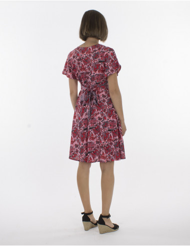 Vestido de poliéster cache coeur