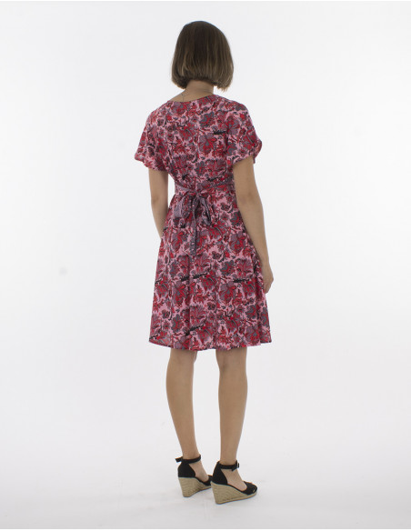 Vestido de poliéster cache coeur