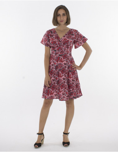 Vestido de poliéster cache coeur