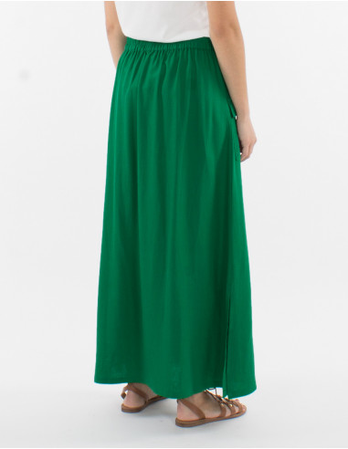 Falda larga 54% lino 46% viscosa con botones