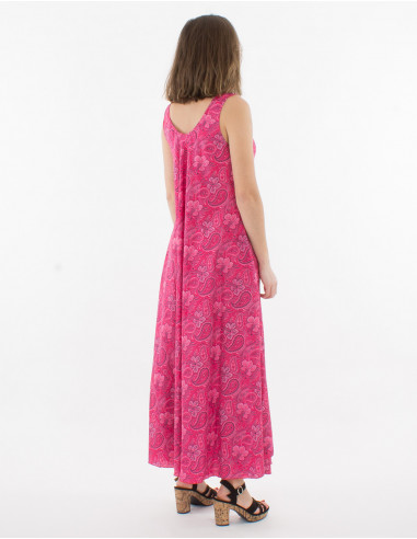 Maxi vestido de poliéster con estampado sari